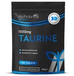 Taurine 1500mg (180 Tablets) Pre Workout Muscle Pump Amino Acid Energy Strength