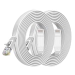 Cat6 Ethernet Cable Network Cord Rj45 White 10ft-2pack