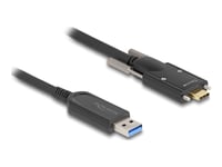 Delock - USB-kabel - USB typ A (hane) till 24 pin USB-C (hane) skruvbar - USB 2.0 - 900 mA - 7.5 m - Active Optical Cable (AOC), upp till 10 Gbps dat