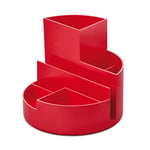 MAUL organisateur de bureau MAULrundbox Eco | Boîte ronde à plus de 85% au plastique recyclé | Organisateur pour le stylo à bille, crayon de couleurs et ciseaux au bureau, cuisine, atelier | Rouge