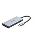 TOOHB USB-C to HDMI 3x USB 3.0 SD TF hub 0.15m (Gray) USB hub - USB 3.0 - 3 ports - Grå