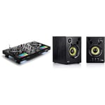 Hercules DJControl Inpulse 500 – Contrôleur DJ USB 2 voies pour Serato DJ Lite et DJUCED & DJMonitor 42-2 enceintes de monitoring actives de 20 watts RMS