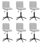 vidaXL 3087678 Swivel Dining Chairs 6 pcs Light Grey Velvet (334429×3)