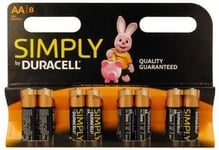 8 x Duracell AA Power Alkaline Batteries Economy Pack Longest Expiry LR6 Battery