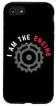 Coque pour iPhone SE (2020) / 7 / 8 Grunge Vélo de montagne I Am The Engine pour VTT Trail Riding