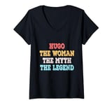 Womens Hugo The Woman The Myth The Legend Womens Name Hugo V-Neck T-Shirt