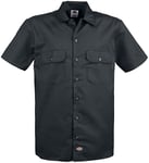 Dickies Men's big Button Down Shirt, Black, XL Tall UK