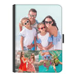 Personalised Case For Apple iPad Air 4 (2020) 10.9 inch, 360 Swivel Leather Side Flip Cover, Customise with Photo Collage - Three Image, Large Top, Borderless, Layout B