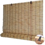 GeYao Hand-Woven Natural Reed Curtains,Blind Sun Shade Bamboo Roller Blinds Bamboo Curtains,Light Filtering Straw Curtain,Heat Insulation,Customizable,for Outdoor/Patio/Door