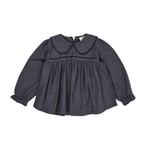Copenhagen Colors Check Blouse w. Collar  Navy Check Combi | Marinblå | 80 cm