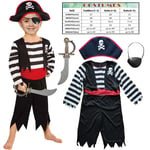 Sincere Party Children's Pirate Boy Costume with Hat,Sword,Eyepatch … (3-4 years)