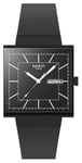 Swatch SO34B701 WHAT IF...BLACKAGAIN? (41.8mm) Black Square Watch