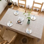 Tablecloth Plain Cotton Linen Tassel Rectangular Tables Mats B3 140*180 Cm