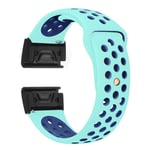 Garmin Fenix 5 / Forerunner 935 22mm tvåfärgat klockband av silikon - Himmelsblå Blå