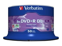 Verbatim - 50 x DVD+R DL - 8.5 Go (240 minutes) 8x - argent mat - spindle