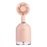 LKK-KK 2000 Mah Battery Fan With Air Humidifier Usb Aroma Essential Oil Diffuser Portable Table Fan Pink