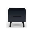 Retro Anthracite Bedside Chest (2 Drawers)