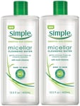 Simple Micellar Cleansing Water (2 x 400ml) Large Bottle Make up Remover