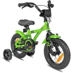 PROMETHEUS BICYCLES® GREEN HAWK barnesykkel 12 , grønn & svart fra 3 år - Bare i dag: 10x mer babypoints