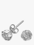 Dower & Hall Wild Rose Stud Earrings, Silver