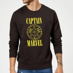 Captain Marvel Grunge Logo Sweatshirt - Black - M - Black
