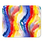 Mousepad Computer Notepad Office Watercolor Color Abstract Vibrant Colorful Brush Strokes of The Home School Game Player Computer Worker Inch