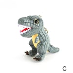 Tyrannosaurus Plush Toy Childrens Anime Dinosaur Keychain C Gray