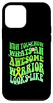 Coque pour iPhone 12 mini Mental Health Warrior Retro Groovy Green Ribbon For Women
