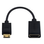 Duttek Mini HDMI to Standard HDMI cable, Mini HDMI to HDMI Cable, Mini HDMI Male to HDMI Female Adapter Compatible with Camera,Graphics Card, Laptop,Tablet,Projector 0.15M/6 inch