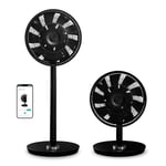 Duux Whisper Flex Smart Standing Fan, with Remote Control, Alexa & Smart App, 26 Cooling Speeds, 2 in 1 Height Adjustable, Multi-direction Oscilating, Powerful and Quiet Fan, Night Mode, Timer, Black