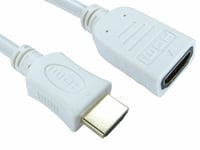 Long HDMI EXTENSION Cable Male to Female 3D UHD TV High Speed WHITE 5m