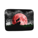 Laptop Case,10-17 Inch Laptop Sleeve Carrying Case Polyester Sleeve for Acer/Asus/Dell/Lenovo/MacBook Pro/HP/Samsung/Sony/Toshiba,Wolf Howling At The Red Moon 17 inch