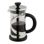 Café Olé Classico Cafetiere, Chrome Finish, 350ml, 3 Cup, French Press Coffee Maker, Heat Resistant Handle, Stainless Steel, CM-03C