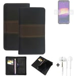 Wallet Case + headphones for Ulefone Armor 9 Protective Cover Brown