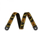 Fender Quick Grip Locking End Strap Black Yellow and Brown 2