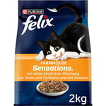 Felix Lot de 6 boîtes de Nourriture pour Chat sèchee, croquante et Molle, au Poulet, a la Dinde & aux legumes (6 x 2kg)