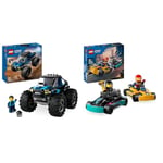 LEGO City Blue Monster Truck Toy for 5 Plus Year Old Boys & Girls, Vehicle Set with a Driver Minifig & City Go-Karts and Race Drivers, Racing Vehicle Toy Playset for 5 Plus Year Old Boys, Girls