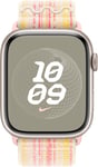 Apple Watch 45 mm Starlight/pinkki Nike Sport Loop -ranneke (MUJY3)