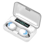 Tec-Digi Wireless Earbuds, Bluetooth 5.0 Headphones TWS True Wireless Earphones for iPhone/Android, 40H Playtime, Touch Control, IPX7 Waterproof,Portable Charging Case, White