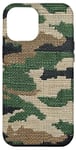 iPhone 14 Pro Max Cross Stitch Style Camouflage Pattern Case