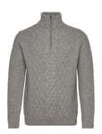 Superdry Jacob Cable Knit Half Zip Grå