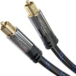 KabelDirekt – Cable optique audio avec 0% de perte de signal – 5m – Câble TOSLINK tressé en Nylon (TOSLINK vers TOSLINK, S/PDIF, câble fibre optique pour home cinéma, amplificateurs, PS4/Xbox)