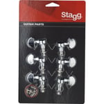 STAGG KG395CR 3 LEFT+3 RIGHT CHROME MACHINE HEADS FOR ELECTRIC/ACOUSTIC GUITAR 