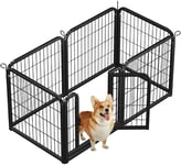 Yaheetech Parc pour Chien 6 Panneaux Cage pour Chien Interieur Enclos Chien Chiot Lapin Rongeur Clôture Grille Chenil en Métal pour Exercice Pliable 60x60 cm