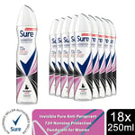 Sure Women Anti-perspirant Deodorant Invisible Pure 72H Protection 250ml, 18Pack