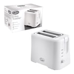870W White 2 Slice Reheat Defrost Crumb Tray Cord Storage Compact Toaster
