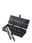 Steakbestik/Grillbestik Old Farmer Black 4 Dele Sort/Stål Home Tableware Cutlery Steak Cutlery Black Gense