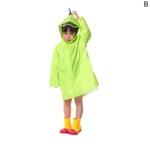 Baby Kid Children Dinosaur Rain Coat Poncho Rainwear Jacket Green S