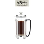 KitchenCraft Le'Xpress Deluxe 8-Cup Glass / Stainless Steel Cafetière, 1 Litre (1.75 Pints)