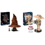LEGO Harry Potter Talking Sorting Hat Set, Model Kits for Adults & 76421 Harry Potter Dobby The House-Elf Set, Movable Iconic Figure Model, Toy or Bedroom Accessory Decoration